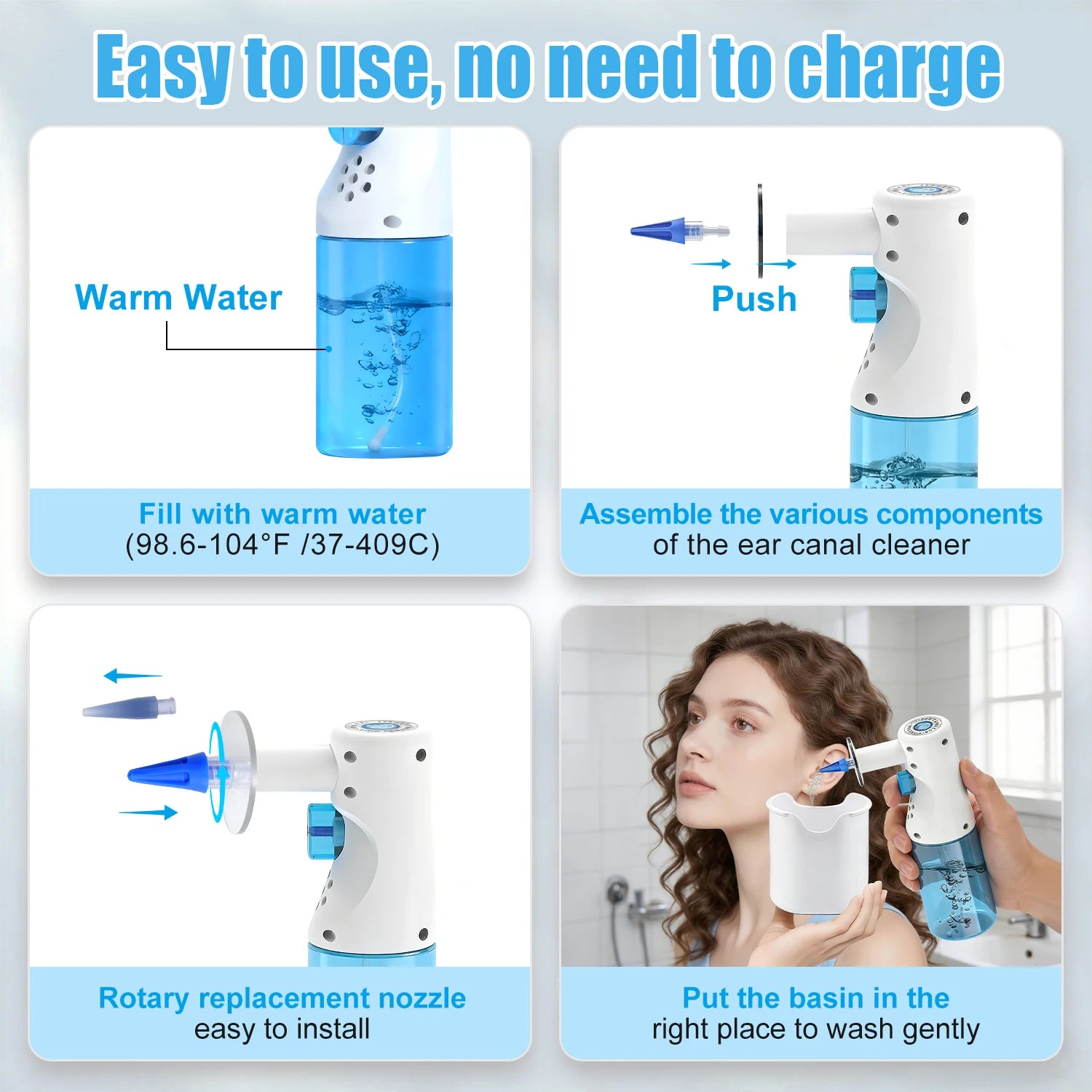 Portable Ear Wax Removal Tools Ear Irrigation Cleaner Home Ear Care Washing Cleaning Tool