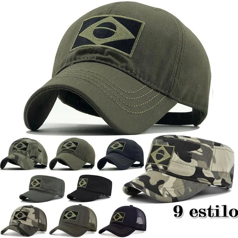 Men's Embroidered Baseball Cap Print Brazilian Flag/Casual Sports Tactical Hat Camouflage Hat Hiking Hat Fishing Hat Image principale du produit
