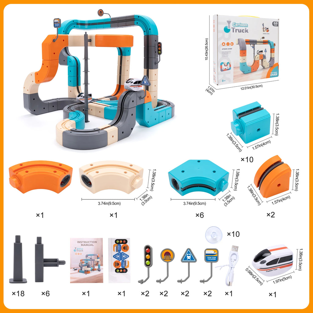 Kid Anti-Gravity Magnetic Attraction Track Train Changeable Magnetic Magic Rail Car Electric Train Building Toy for Kids Gifts