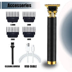 New！T9 Electric Hair Trimmer/Accessories | USB Professional Shaver | 0mm Bald Fade Cutting Machine Portable for Men Home Haircut
