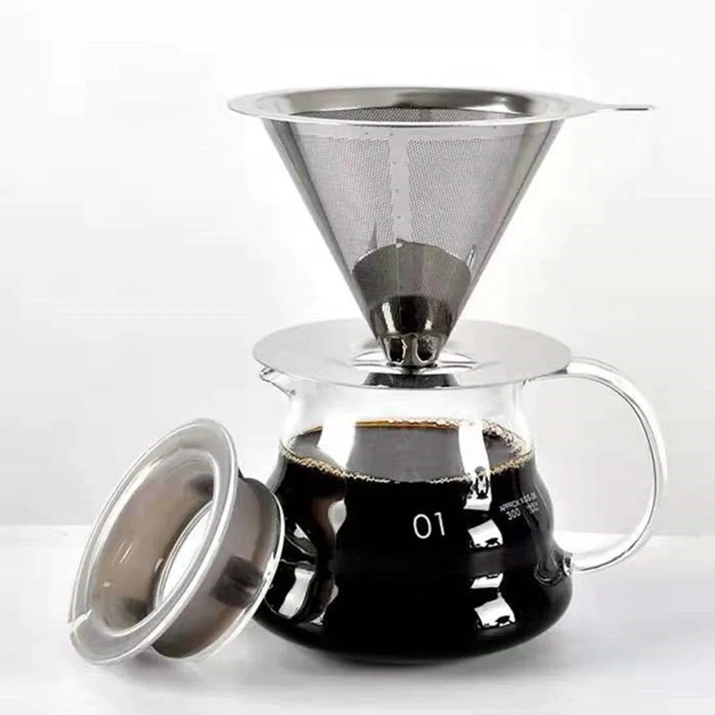 Reusable Coffee Filter Holder Double Layer Stainless Steel Coffee Tea Strainer Coffee Accessories Coffee Making Tool Main image