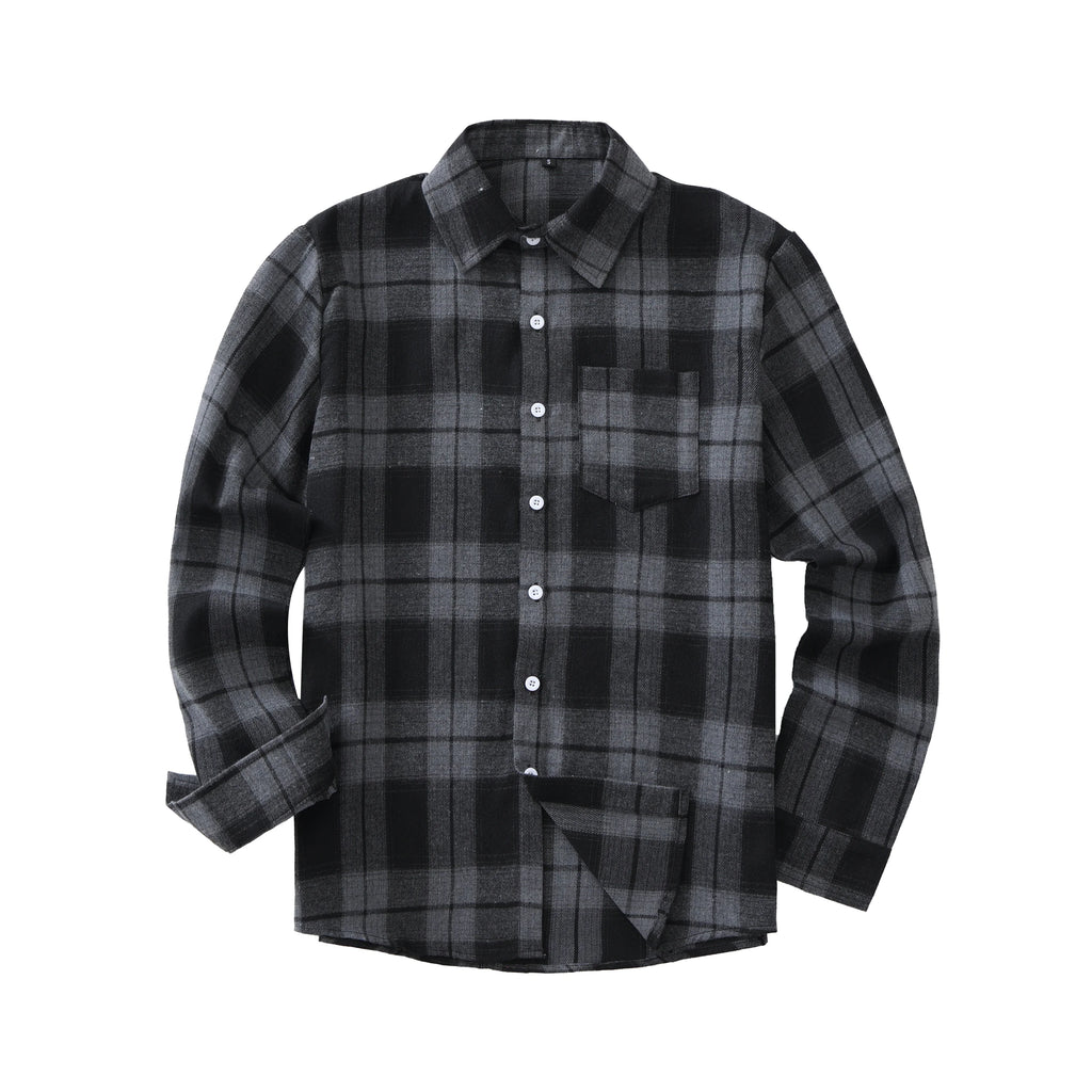 Euro Size Plaid Shirt Flannel Black Checkered Shirt Men Shirts Long Sleeve Button Down Chemise Homme Male Check Shirts