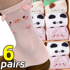 Fashion Sweet Cute 3D Animal Ears Pig Hosiery Winter Warm Cartoon Socks for Children Harajuku Cotton Soft Home Floor Sock