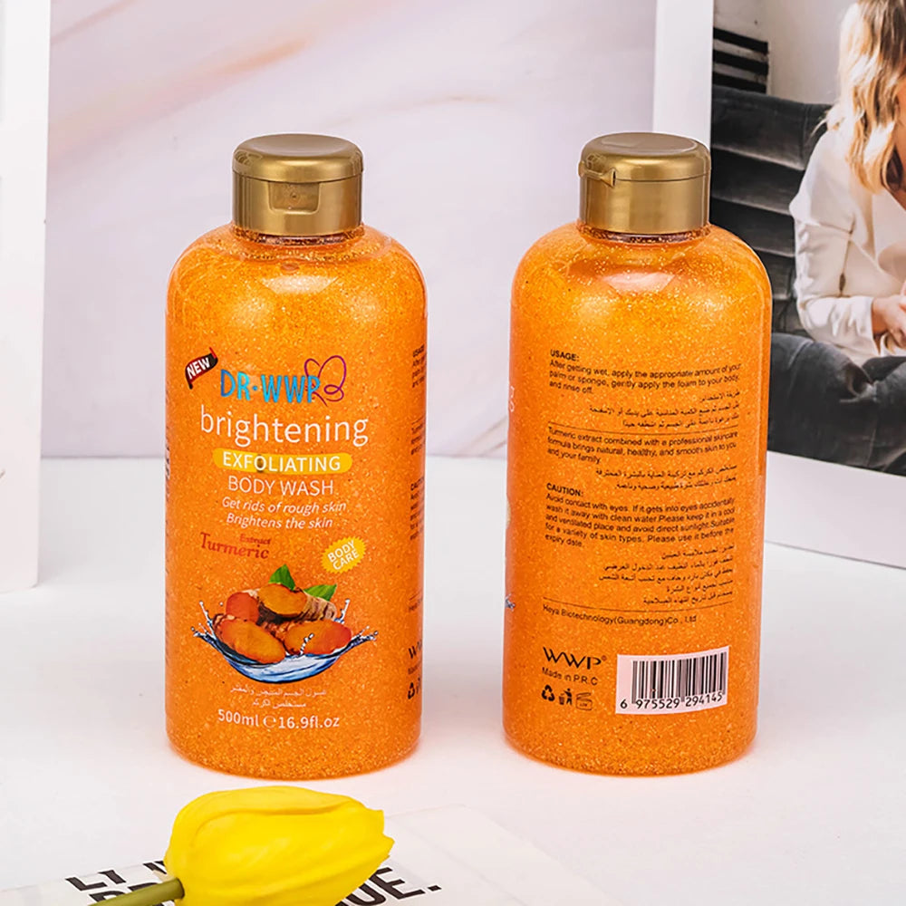 500ml Rose Kojic Acid Lavender Shower Gel Deep Cleansing Brighten Skin Scrub Body Wash Exfoliator Body Care Fragrance Skincare