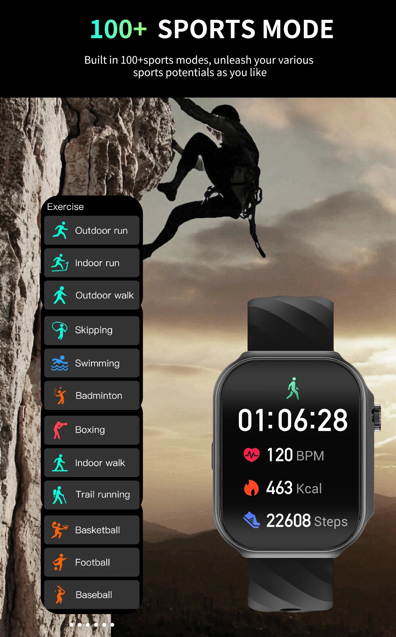 LIGE New 2.2-inch 3D Curved Screen Smart Watch With LED Light Thermometer Health Monitor Smartwatch BT Call Sports Fitness Watch