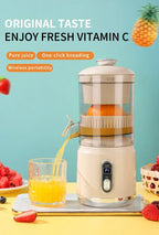 Electric Orange Juicer Portable Citrus Fruit Juice Extractor Pulp Separation Squeezer Machine USB Charge 600ml Smoothie Blender