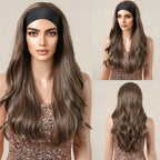 ALAN EATON Long Blonde Synthetic Headband Wig Ombre Blonde Straight Hair Wigs Natural Looking Heat Resistant Fiber for Daily Use