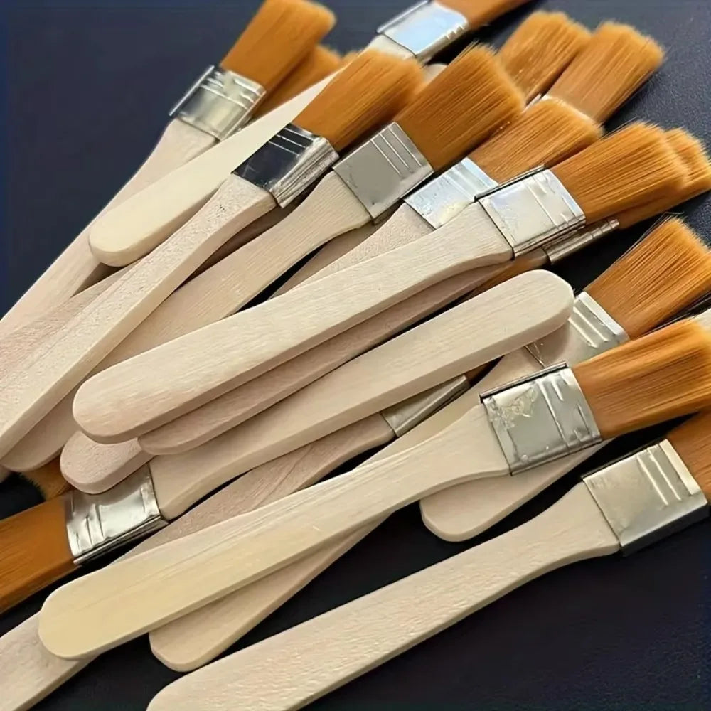10/30PCS Multifunctional Nylon Bristle Paint Brushes Wooden Handle Art Painting Tools for Craft Creation and Household Cleaning Image principale du produit