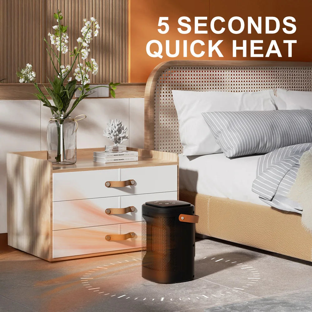 Smart Remote Portable PTC Ceramic Electric Heater Fast Heating Low Noise Touchscreen Hot and Cold Fan For Home Bedroom Office Image secondaire du produit