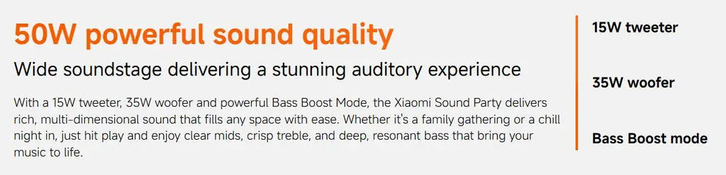 Xiaomi Sound Party, 50W Portable Bluetooth Speaker, Harman AudioEFX TWS Mode 26h Playtime, Smart Connectivity Wireless Speaker
