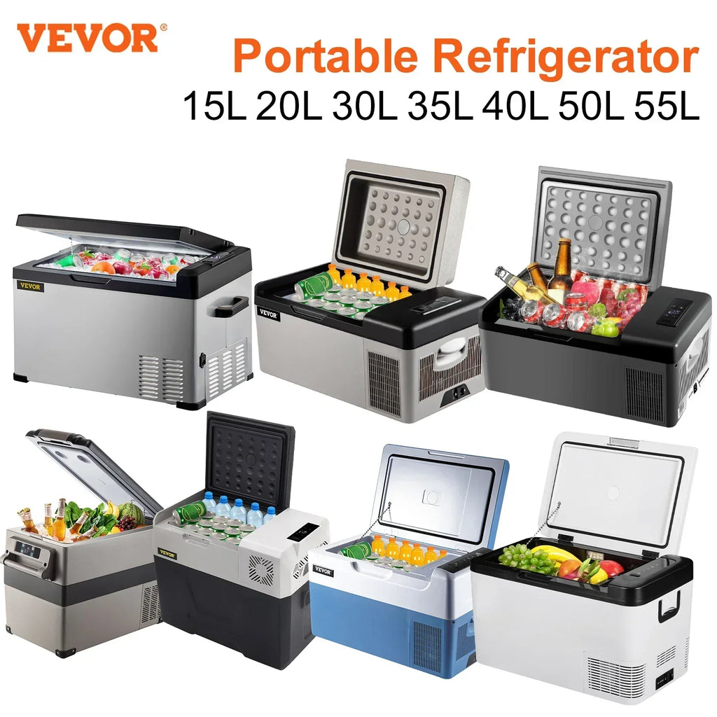 VEVOR 15L-55L portable small refrigerator car refrigerator car truck mini cooler, suitable for driving, traveling, and home use