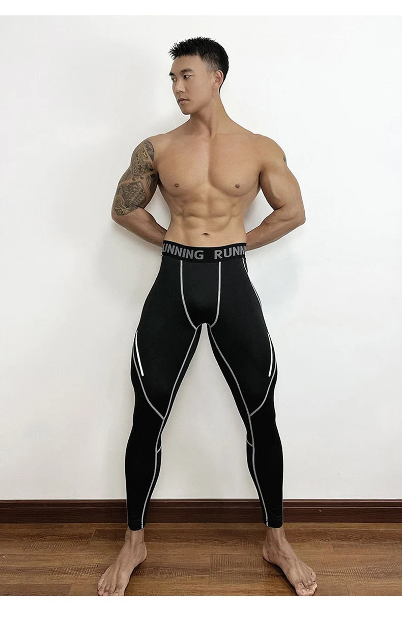 Mens Tight Compression Pants Quick Dry Fit Sportswear Running Tights Men Legging Fitness Training Sexy Sport Gym Leggings