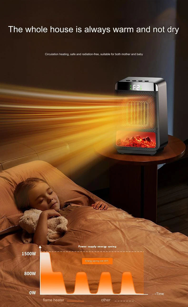 Portable Electric Heater Portable Desktop 1000W PTC Heating Fan Warm Air Blower for Household Office Mini Space Heater