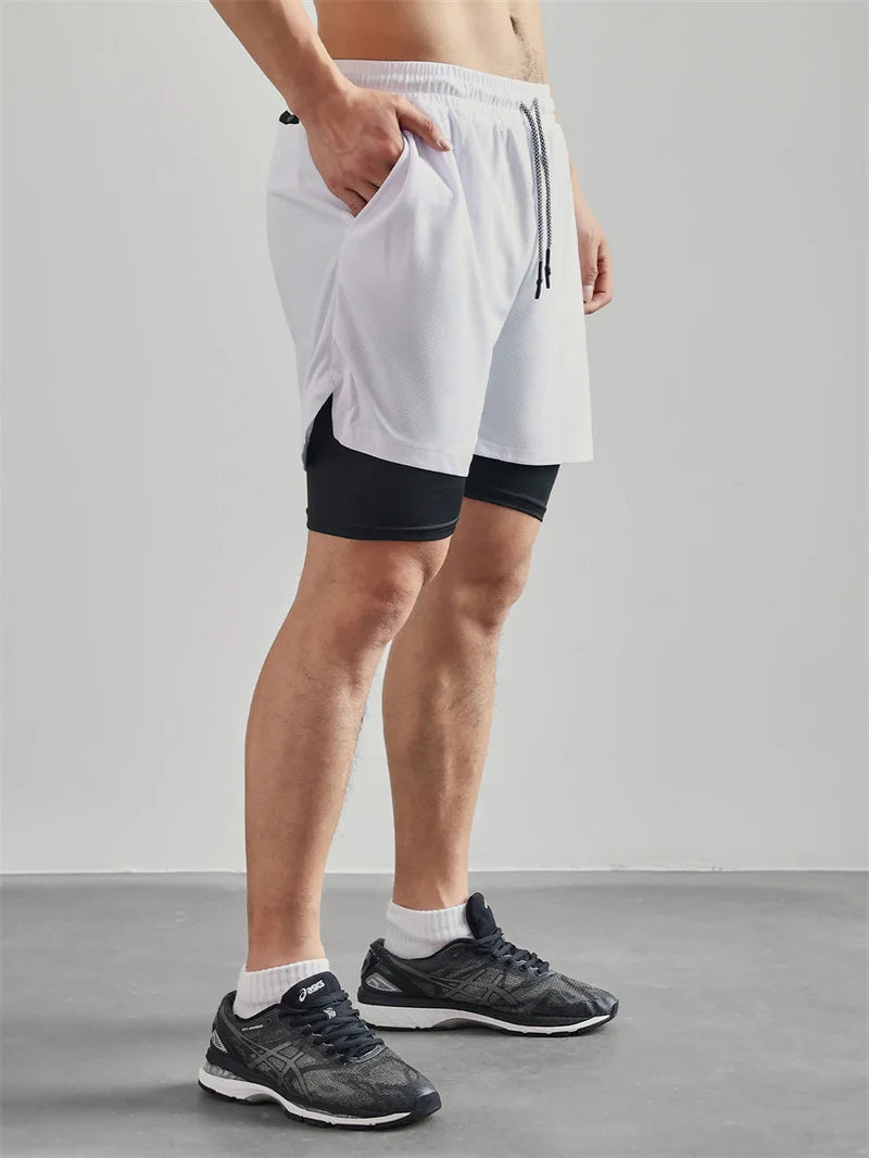 Print 2 in 1 Running Workout Shorts for Men Christian Gym Athletic Performance Shorts with Phone Pocket Towel Loop Activewear