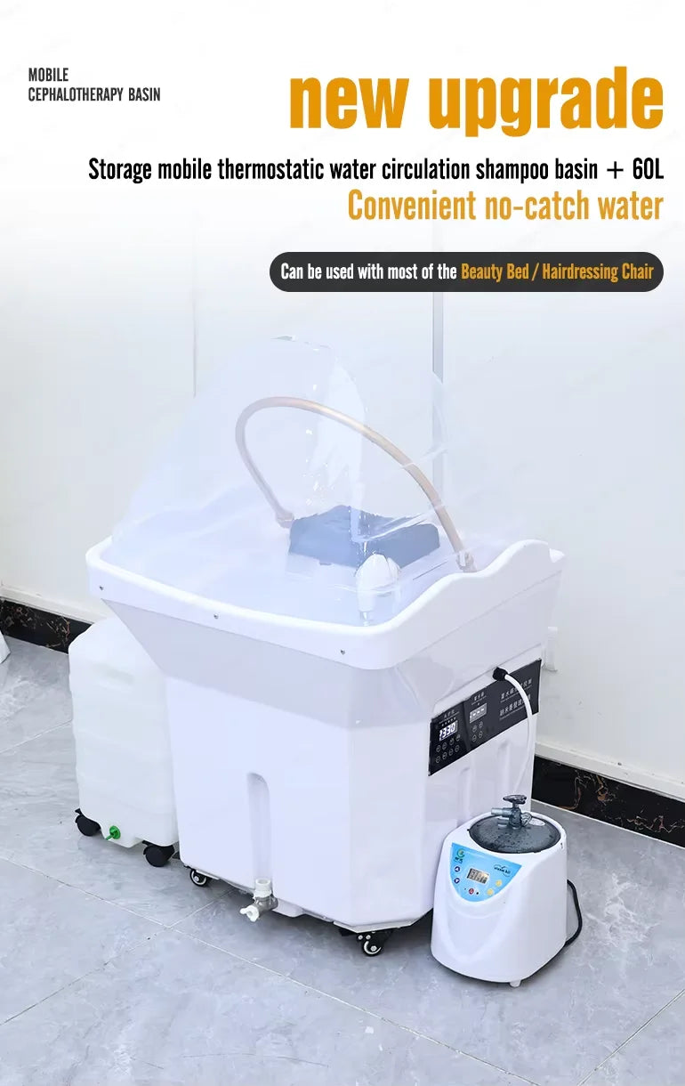 Movable Portable Head Spa Shampoo Basin Multifunctional Hydrotherapy Fumigation Machine Water Circulation Design High Quality