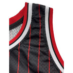 Mens Stripes Basketball Sports Jersey, Breathable Sleeveless Pattern Embroidery Sweatshirt Training Competition Sports Uniforms