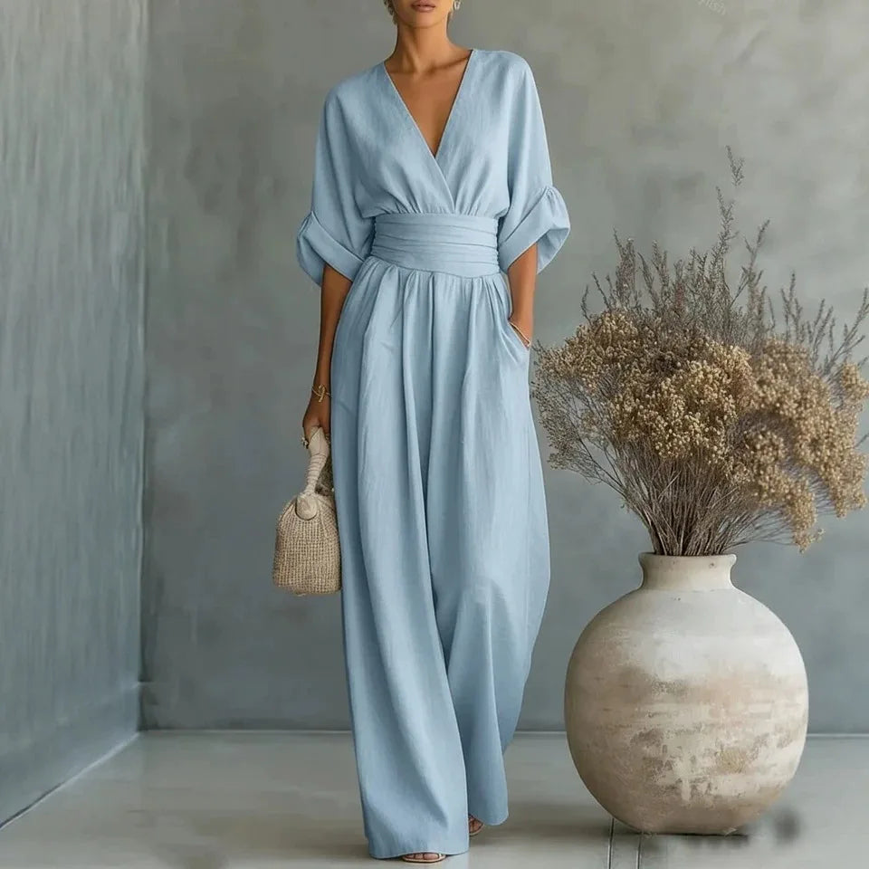 Solid Color Casual Loose Jumpsuits for Woman 2026 Summer Elegant Overalls Women's Jumpsuits And Rompers Bodysuit Female Clothes