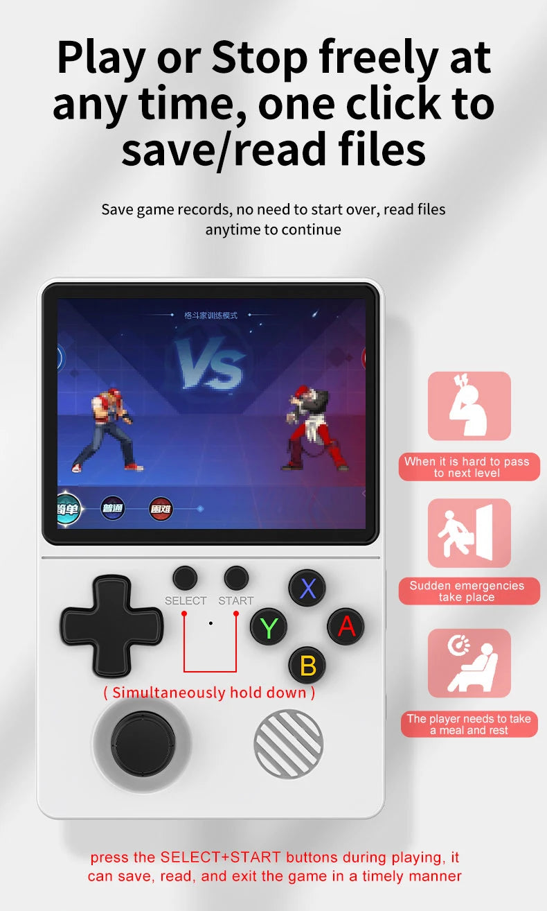Newly Handheld Game Console with Multi-Platform Operation Support, HD IPS Screen, 3D Joystick, Ergonomic Game Console GB350