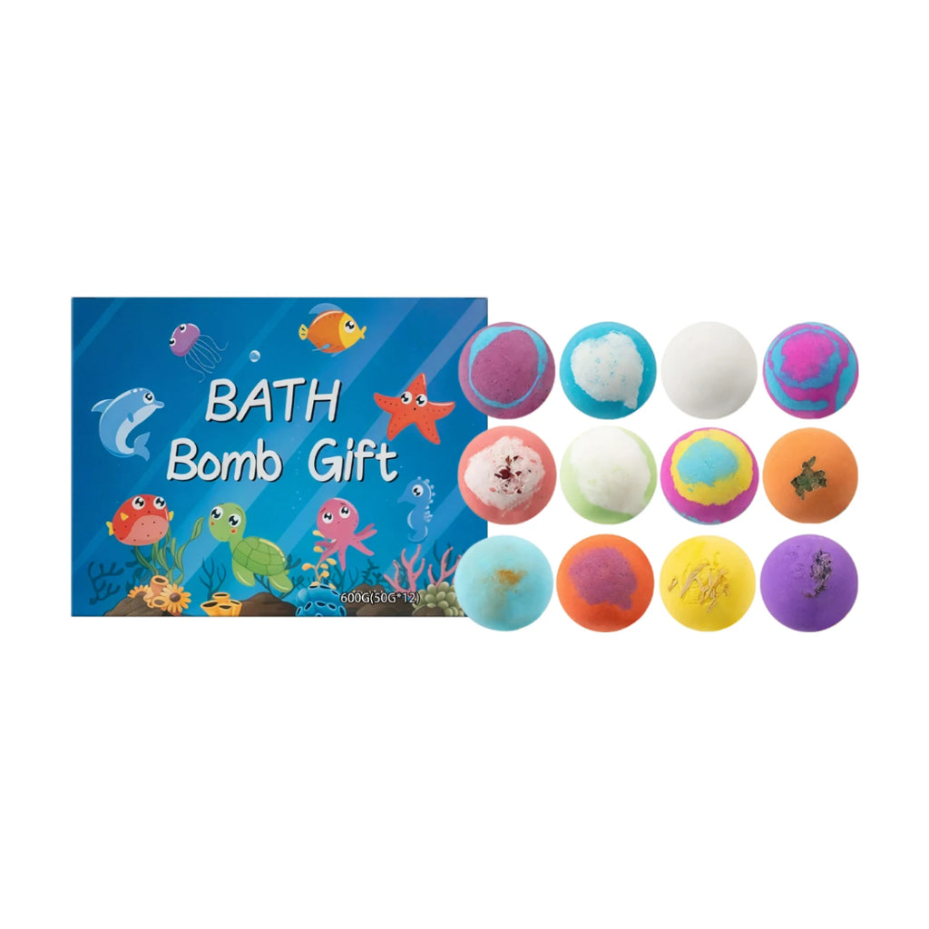 16pcs Bath Bombs Set For Kids Handmade Natural Mega Bubbles Surprise Funny Skin Friendly Bubble Bathing Kit Ocean Toys Gift