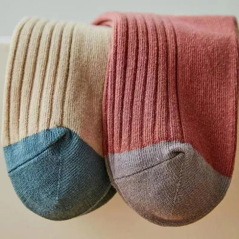 5 Pairs Striped Print Socks for Women Comfy Soft Mid Tube Socks Winter  Harajuku Funny Casual Sock Women's Stockings Hosiery
