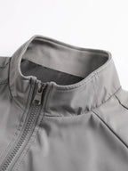 Men's Spring and Autumn Thin Casual Jacket Solid Color Stand Collar Cardigan Jacket Men's Outdoor Sports Casual Versatile Top