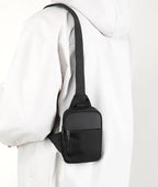 Men Waterproof Sling Chest Pack Fashion Small Black Crossbody Shoulder Zipper Bag Travel Workout Handbag Messanger Bag for Men