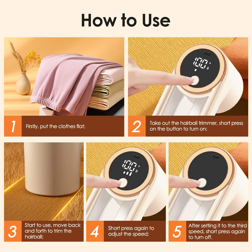   Lint Remover for Clothing 3 Speeds LED Digital Electric Pellet Fluff Remover  Rechargeable Fuzz Fabric Shaver Sweater Hair
