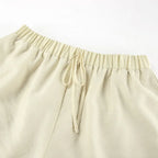 Casual Shorts Two-piece Set For Women Ruffled Loose Tie Top Simple Shorts Set OL Office Lady Summer Female Shorts Suit