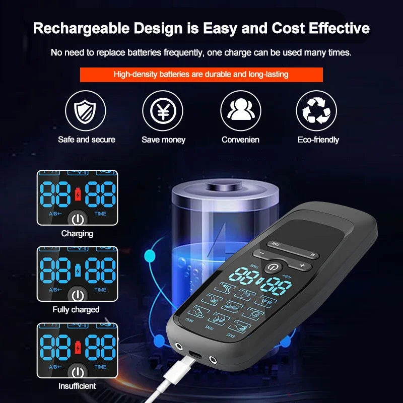 Ems Eletric Muscle Stimulator Therapy High-Frequency Tens Muscle Stimulator Physiotherapy Pulse Body Massager Slimming Machine