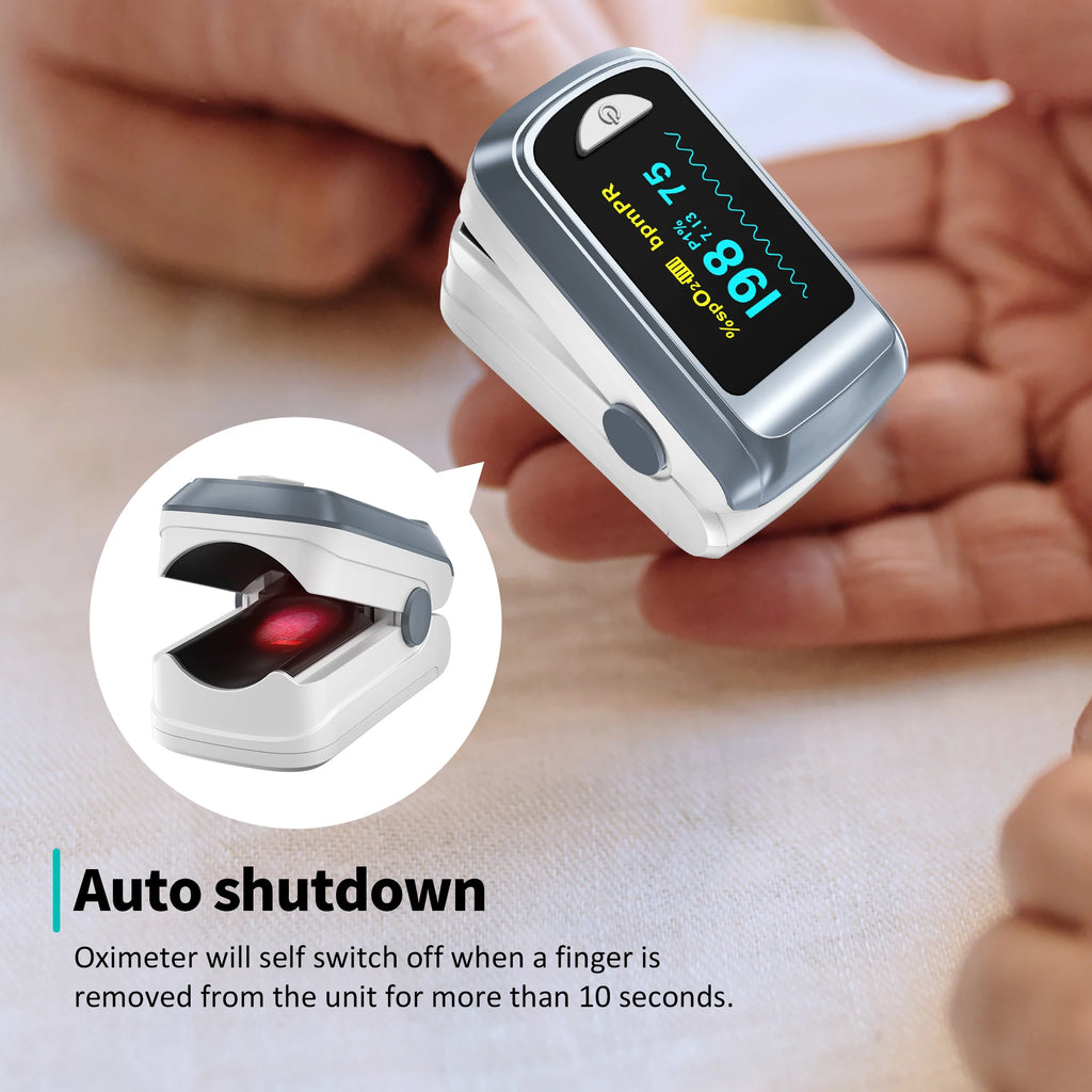 HealthTree Finger Pulse Oximeter Blood Oxygen Saturation SpO2 PI Oximetro De Dedo Pulsioximetro Oxymeter Bluetooth APP Control