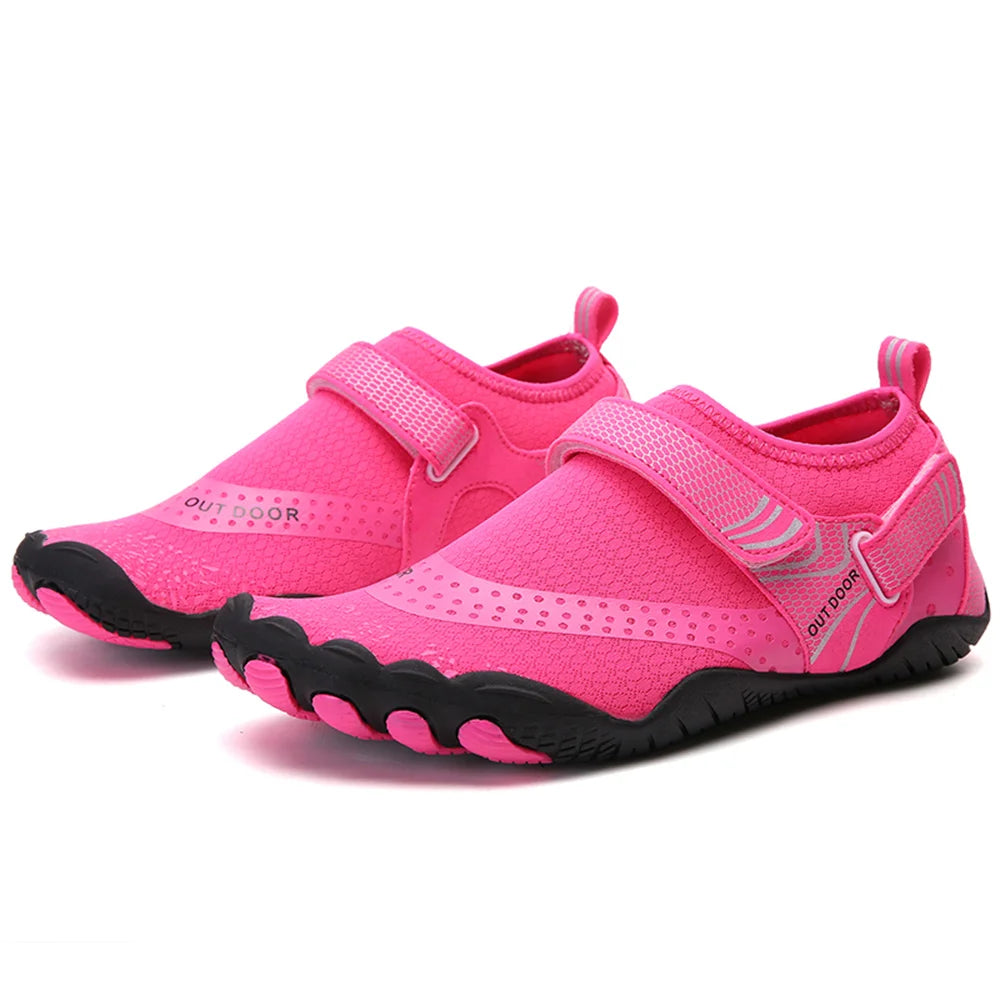 Men Women Water Shoes Quick Dry Non-Slip Five Finger Shoes Outdoor Wading Swimming Barefoot Aqua Shoes Lightweight Sneakers