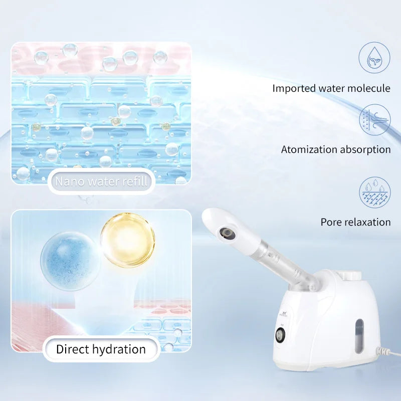 Professional Care Mini Appliances Face Nose Hot Spa Steamer Humidifier Vapozone Machine Nano Mist Spraer Facial Steamers