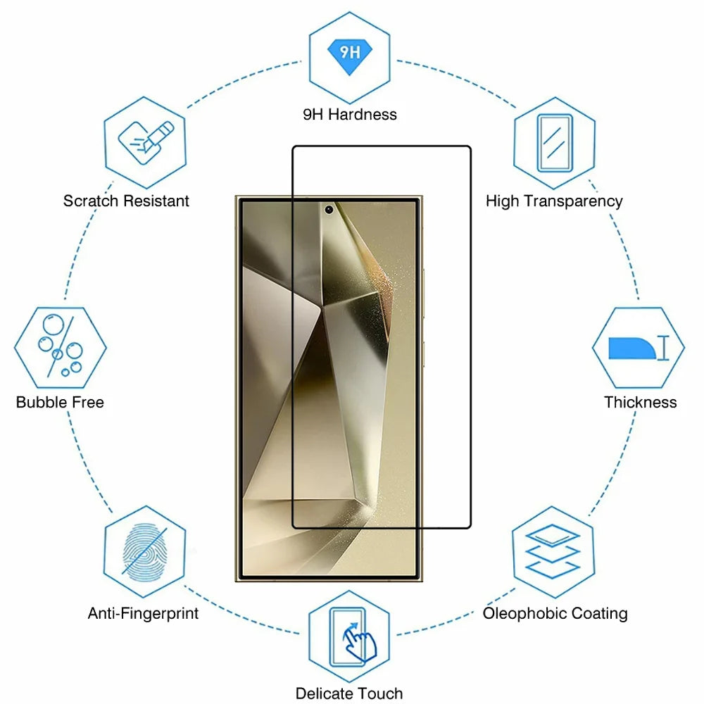 Tempered Glass For Samsung Galaxy S26 S25 S24 Ultra Screen Protector A17 A27 A37 A57 A56 A36 A26 A16 A55 A54 A53 A35 Film