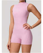 Hearuisavy Summer Sports Overalls Women Gym High Stretch Sleeveless Yoga Bodysuit Running Push Up Butt-Lifting Fitness Jumpsuit