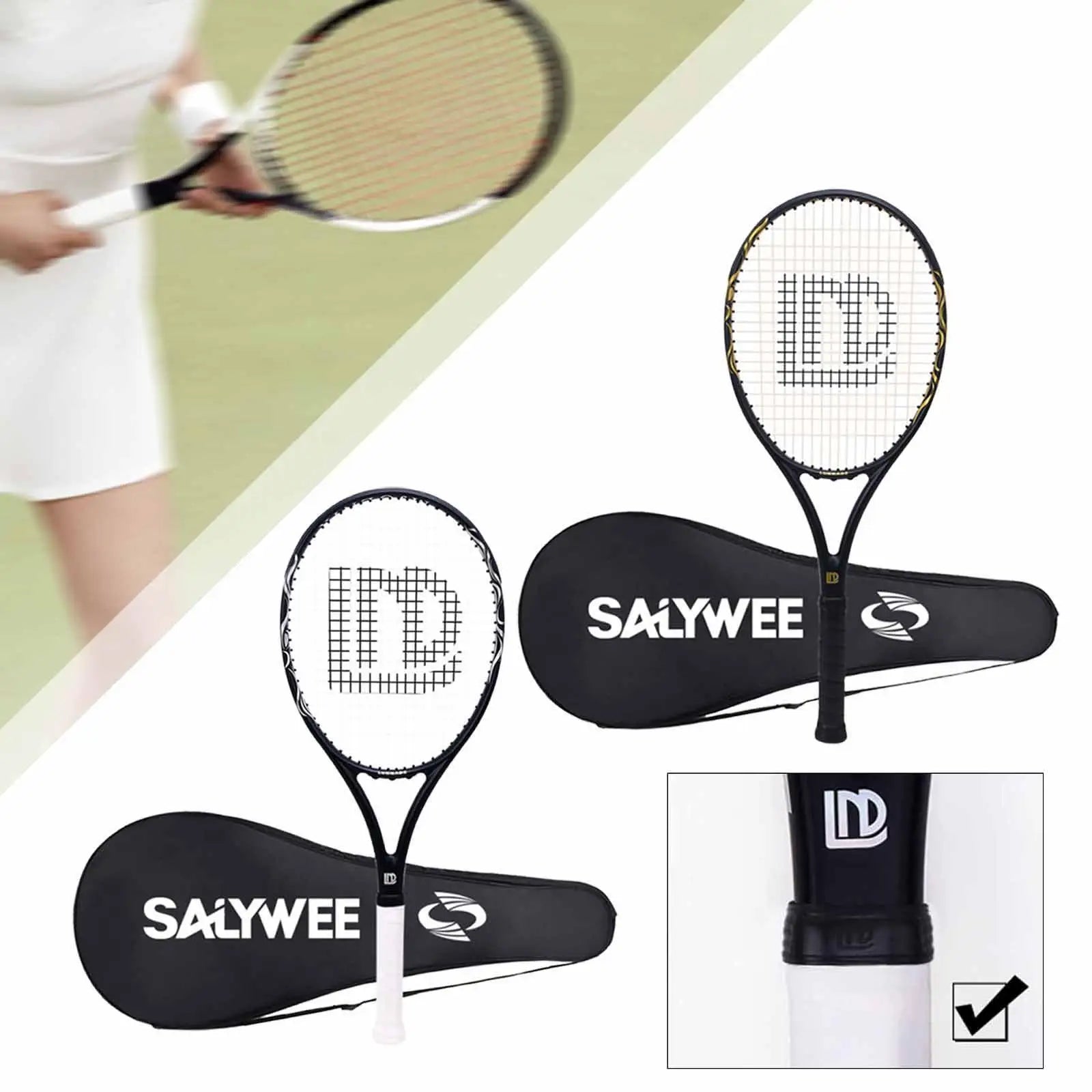 Tennis Racket for Adults Shockproof Professional Tennis Racquet with Carry Bag for Park Garden Backyard Beach Recreational Image principale du produit