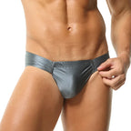 2026 fashion solid color men's three-dimensional triangle breathable sports low waist high elastic tight body