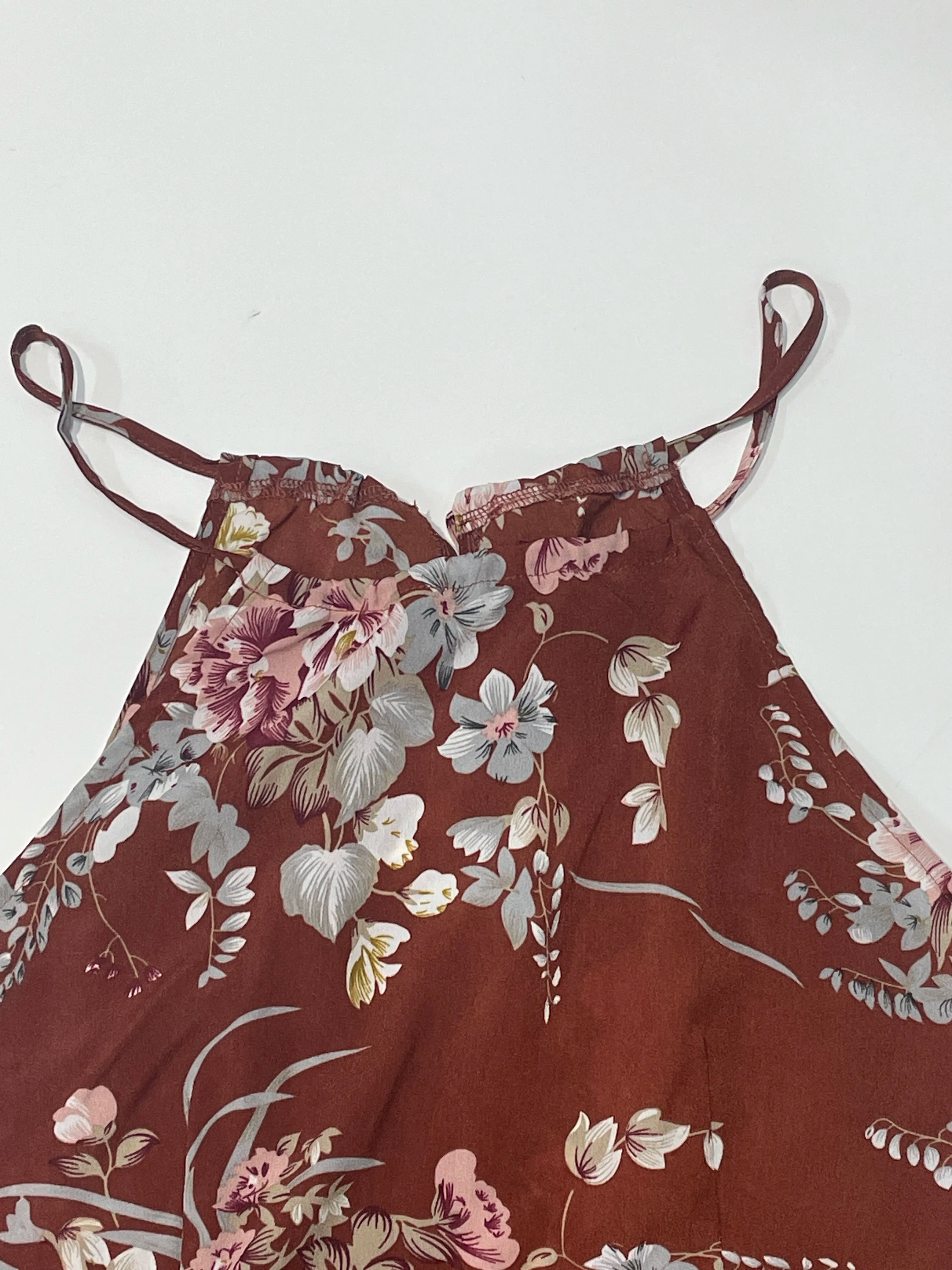 Women's Floral Print High Slit Thigh Halter Dress - Summer Sleeveless Sexy Bodycon Beach Party Clubwear