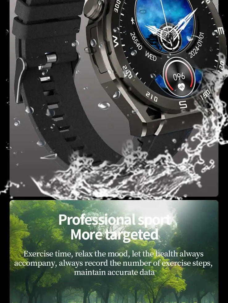 2026 New Smartwatch, Wireless Call, AI Voice, 40+ Sports Modes, Outdoor Fitness, Long Battery, Music & Message Alert, Unisex Gif