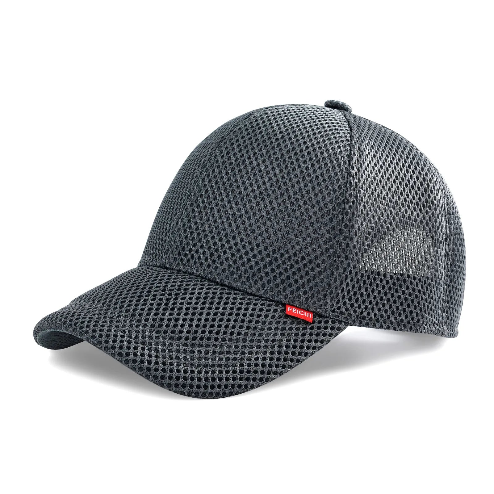 FEICUI Unisex Summer 6-Panel Baseball Cap Mesh Running Hats Pure Color Trucker Cap Breathable Outdoor Sports Quick Dry Hat Image principale du produit