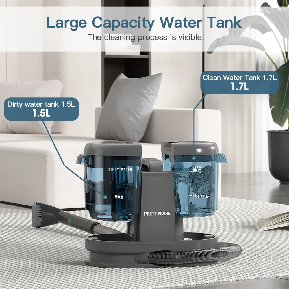 PrettyCare PC808 Cordless Carpet&Spot Vacuum Cleaner 1.4m Hose 30minutes Fabric Vacuum Cleaner with Wet Sprayer For Sofa Car