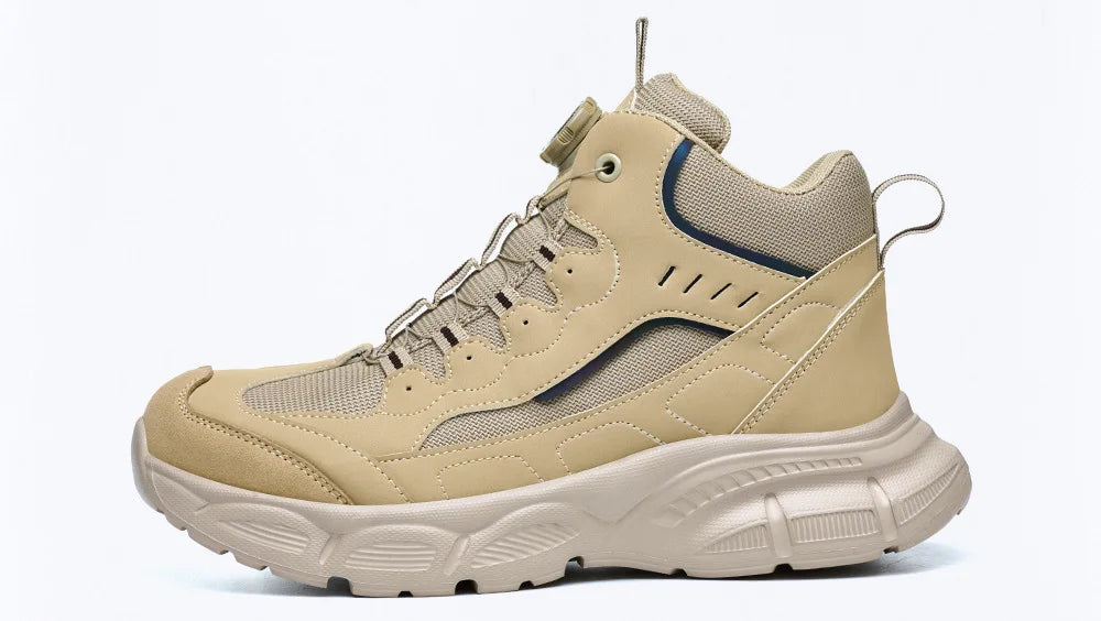 Rotary Buckle Safety Shoes for Man with Steel Toe Cap Anti-smashing, Anti-puncture, Anti-slip Work Safety Boots Industry Welding