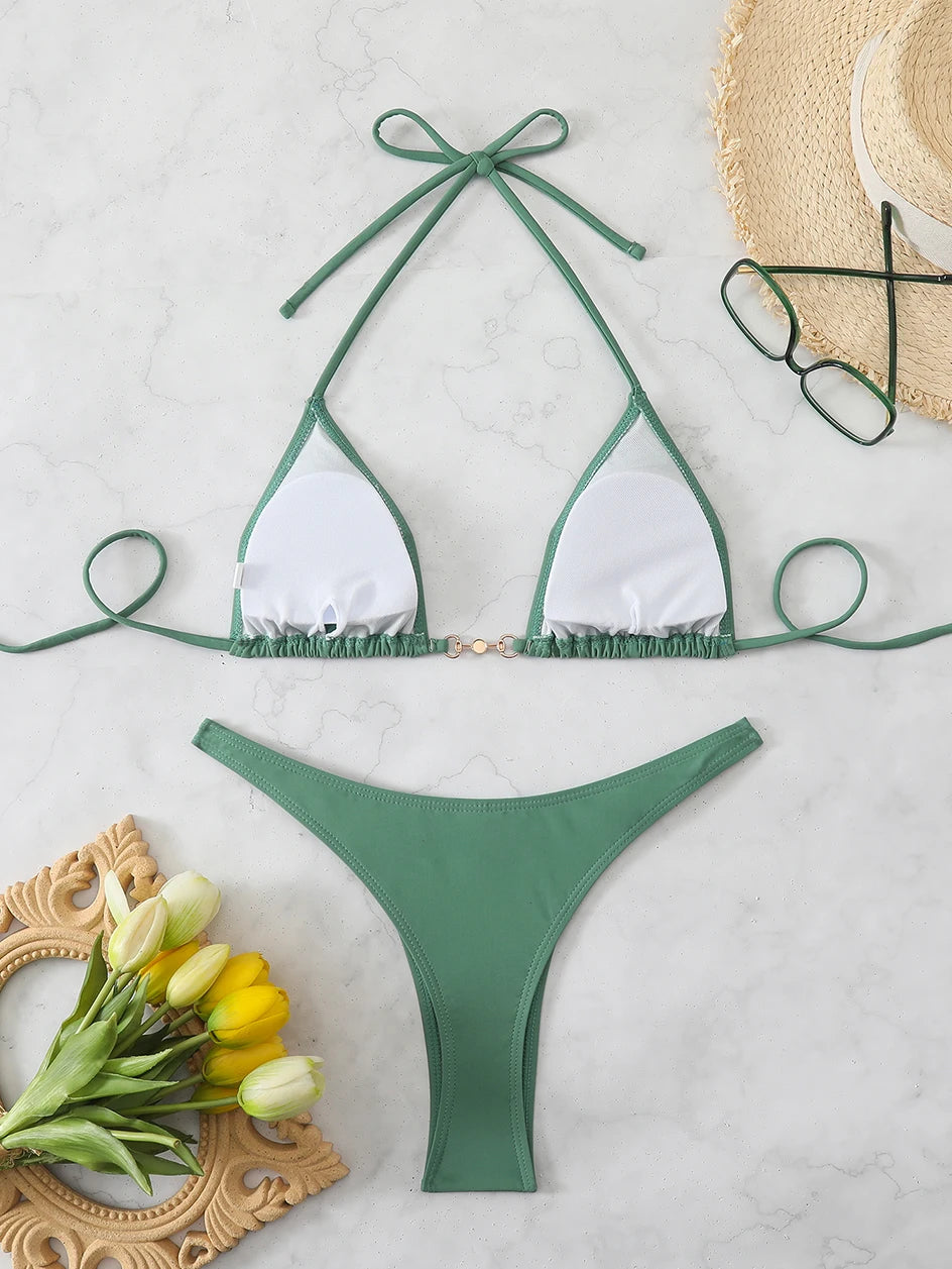 Sexy Micro Bikini 2026 Woman Chain Swimsuit Women Swimwear Thong Bikinis Set Brazilian Two-piece Bathing Suit Beach Wear Bather