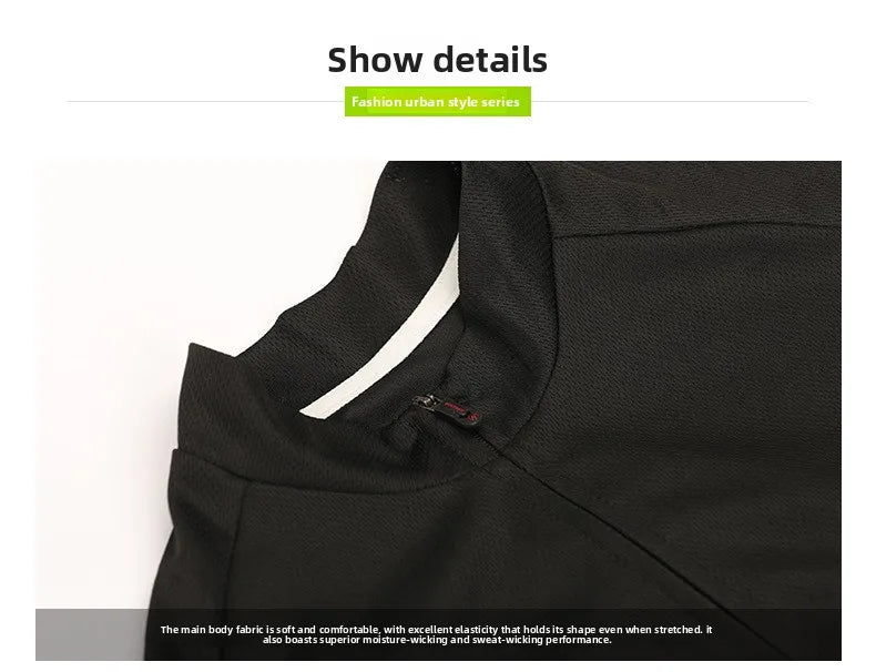 XINTOWN Men's Long Sleeve Cycling Jersey, Spring/Summer Racing Apparel, Export Bicycle Clothing, Solid Color Long Top