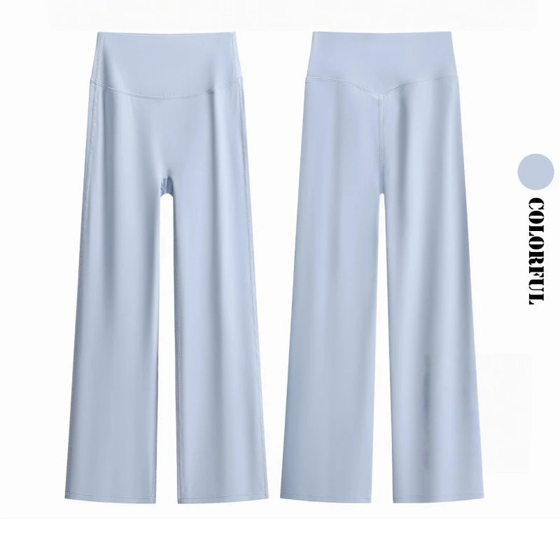 DRUR Women's High Waisted Capri 3/4 Length Yoga Leggings With Tummy Control Flare Pants for Gym Running Dance Clothes Summer New