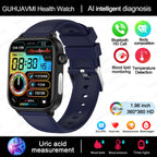 2025 New AI Diagnosis Blood Lipids Uric Acid Body composition Test Smart Watch For Men ECG+PPG Bluetooth Call Health Smartwatch
