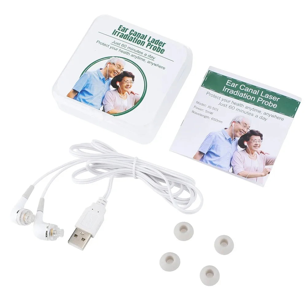 Ear Canal Laser Physiotherapy Line 650nm Red Light Balance High Blood Pressure Reduce High Blood Fat & Blood Sugar Laser Therapy