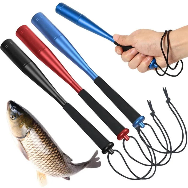 1/2/3pcs Fish Hammer Beat 104g Aluminum Alloy Fish Knocking Stick EVA Handle Fishing Bat Fishing Priest Device Fishing Tackle