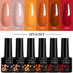 LILYCUTE 7ML 6PCS Neon Gel Nail Polish Set fluorescent Series Color Changing Semi Permanent Soak Off Manicure kit Nail Art Gel