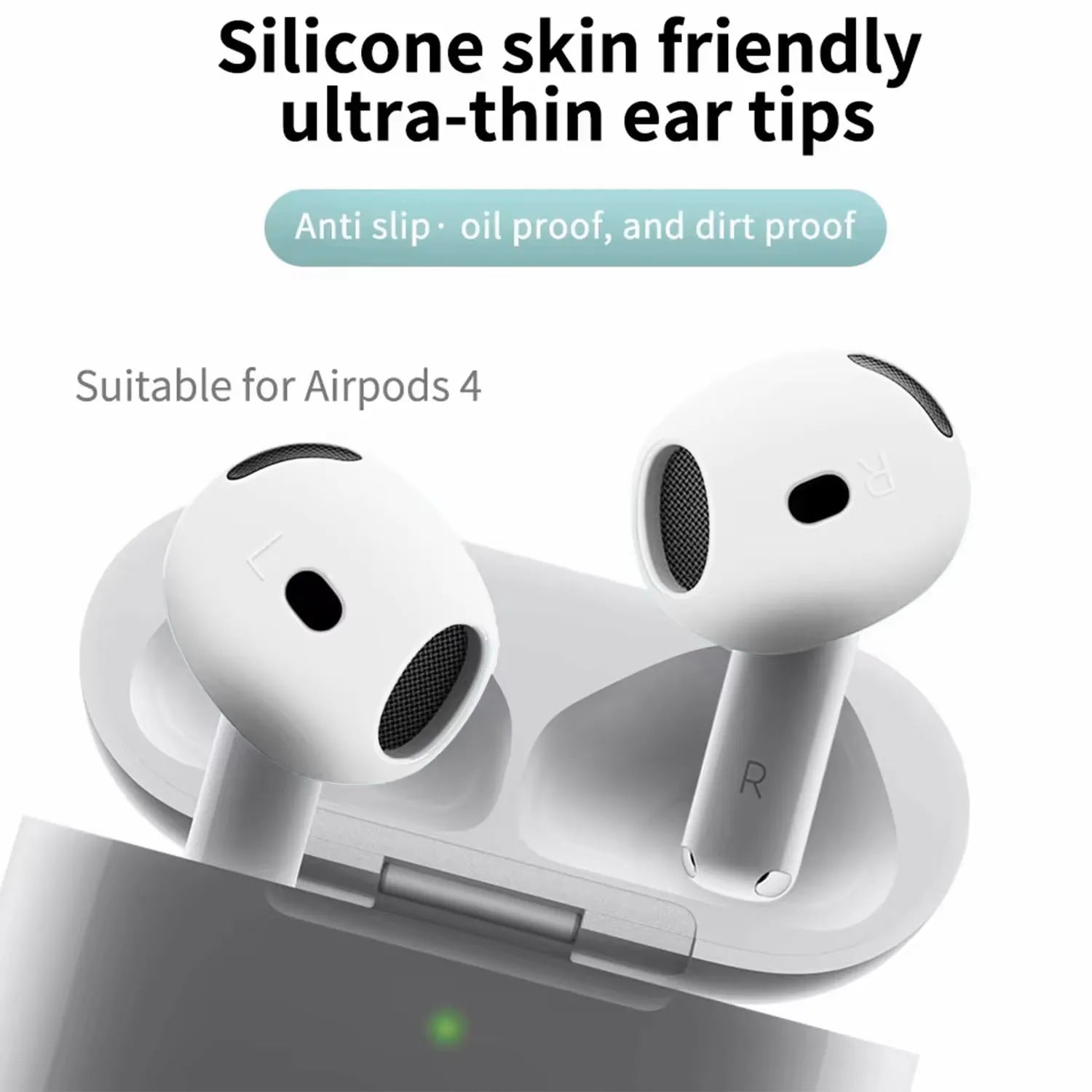 3 Pair Silicone Eartips For Apple AirPods 4 Replacement Ultra Thin Rubber Earbuds Ear Tips For Airpod 4 Anti-Slip Earphone Cover Image secondaire du produit