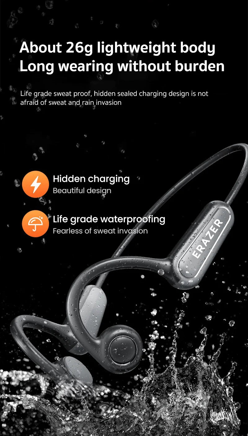 ERAZER XF22 Earphone Bluetooth 5.4 Sports Wireless Headphones Bone Conduction Headsets with Mic Neckband headphones